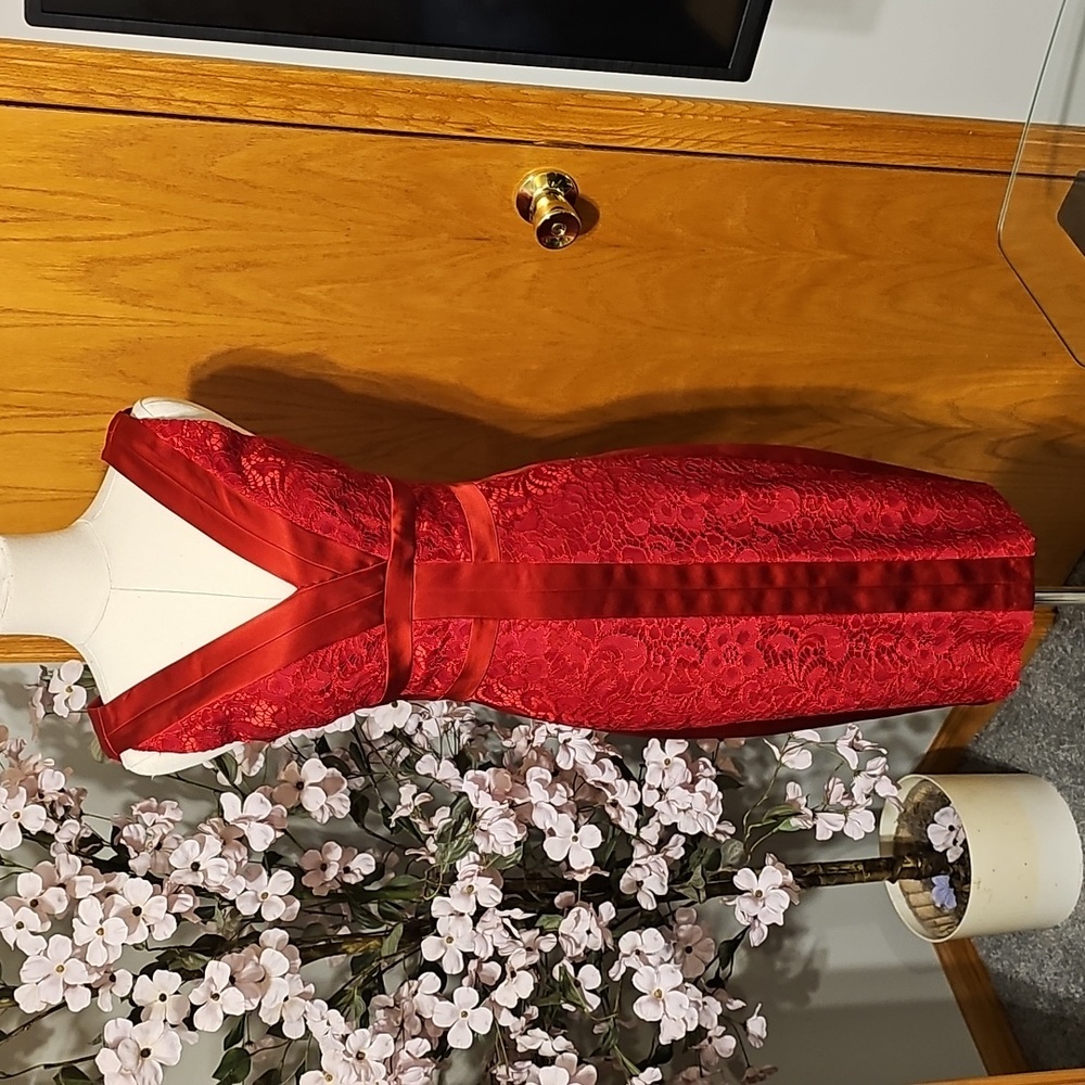Jax Red Lace Midi Dress